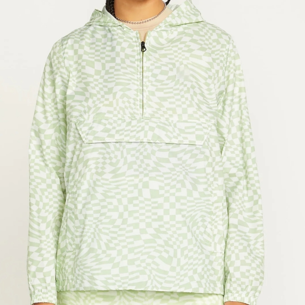 NWT Volcom Earth Trapper Jacket Green Checkerboard Lightweight Size Medium